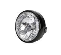MKGKACVCPT Per Moto Faro Faro Anteriore Universale A LED Rotondo H4 7 Pollici 35 W Moto Nero Con Staffa Montaggio Indicatori Direzione A 9 Fili Motociclette(1pcs Light)