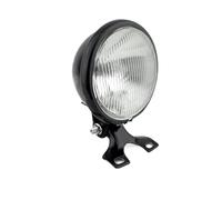 MKGKACVCPT Per Moto Faro Faro Anteriore Universale Retrò Per Moto DC 12V Faretto Rotondo Per Scooter Motore Luci Anteriori Vintage Faro A LED Da 35 W(Black Clear)