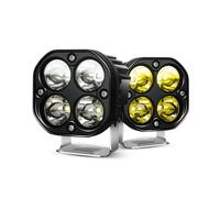 MKGKACVCPT Per Moto Faro Per Auto Moto SUV ATV Camion Faretti A LED Da 3" E 40W Luci Di Marcia Fari Quadrati Stagni Fendinebbia Bianco E Giallo(40w yellow 2pcs)