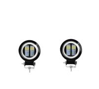 MKGKACVCPT Per Moto Faro Per Fuoristrada Auto Barca Camion SUV Barra Luminosa A LED Angel Eye E Moto Faretto Da Lavoro 12 V 24 V Fendinebbia.(Round red 2pcs)