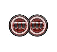 MKGKACVCPT Per Moto Faro Per Touring Per Electra Glide Per Road King Motocicletta Fari Fendinebbia A LED Da 4,5 Pollici Con Indicatore Di Direzione DRL Lampada Ausiliaria Da 4-1/2"(Red)