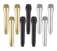 Mkhaslri Microfono in plastica, giocattolo finto per simulare la pratica del discorso, microfono finto per Natale, karaoke, costume da palcoscenico, feste di compleanno, 3 colori (3)