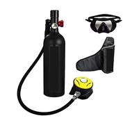 MKHFP Attrezzatura per Lo Snorkeling, Respiratore da Immersione Portatile for Il Tempo Libero All'aperto for Adulti Dotato di Bombola di Ossigeno da 1 Litro(Black Set A)