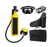 MKHFP Attrezzatura per Lo Snorkeling, Respiratore da Immersione Portatile for Il Tempo Libero All'aperto for Adulti Dotato di Bombola di Ossigeno da 1 Litro(Yellow Set D)
