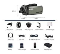 MKHFP Videocamera Telecamera Videocamera videocamera 4K Video 4K AX60 12x Optical Zoom Vlog Camocorder Digital Professional Full HD Videocamera multifunzionale per vlogging