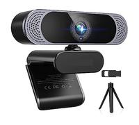 MKHFP Webcam in streaming, Webcam HD 4K 8MP con microfono con cancellazione del rumore/copertura for la privacy/presa for treppiede Riproduci videocamera Web USB for video di riunioni