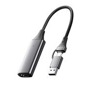 MKHQST Scheda di acquisizione video USB/Tipo C 2 in 1 4K USBC su HDTV 1080P for PC, registrazione di giochi, videocamera, streaming live Uso domestico(B)