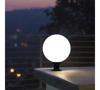 Mkichi Lampione da Giardino Esterno Moderno Lampada Sfera Giardino In Acrilico E27 Lampada A Colonna Impermeabile Luce da Esterno Lampada da Pilastro per Patio Villa Cancello Terrazza (20cm)