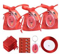 MKISHINE 25pz Bomboniere Laurea+25 Portachiavi Laurea+25 Bigliettini Laurea Portaconfetti Sacchetti Iuta Rossa Laurea Confetti Addobbi Laurea Festa Bomboniere Confetti Regalo Laurea