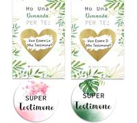 MKISHINE 2pz Gratta e Vinci Richiesta Testimoni - Biglietti Vuoi Essere Il Mio, La Mia Testimone + Super Testimone spille- Idee Originali per Richiedere regali Testimoni di Nozze Matrimonio