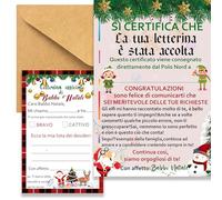 MKISHINE 2pz Letterina a Babbo Natale In italiano+ 2pz Certificato Natalizio Brava Bambina con nome bimba personalizzato da scrivere a mano + buste Idea Regalo Bambini Natale Originale