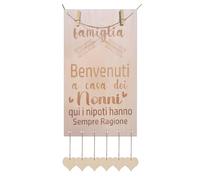 MKISHINE Targhetta in Legno “Casa dei Nonni”, Segno Decorativo per la Casa Regalo Nonni Decorazione della casa del Soggiorno,Idea Regalo Nonna Nonno, Nuova Casa,Fest di Nonni