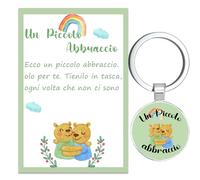 MKISHINE Un Piccolo Abbraccio in Italiano Portafortuna Portachiavi,Idee Regalo Donna Uomo, regalo di relazione a lunga distanza che pensa a te regali regalo ricordo relazione