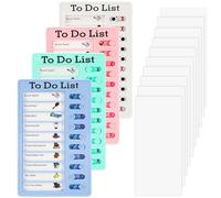 Mkitnvy 4 pezzi Chores Chart To Do List Memo, Personalizzato Lista di Cose da Fare, con 20 Fogli Bianchi Lavoro Portatili Tabelloni for Home Viaggi Programma Educativo Promemori