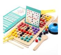 Mkitnvy Giochi Montessori Educativi 3 Anni, Giochi da Tavolo Puzzle Perline, Giochi Legno, per Mani Brain Training di Memoria, per Genitori e Bambini Educativo Gioco Regalo