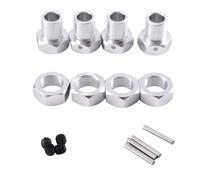 MKIUYVD Accessori aggiornamento RC per Arrma per Kraton per Outcast 1/10 RC Auto Aggiornamenti Parti Accessori 4 Pezzi Adattatore Mozzo Esagonale Ruota Estesa in Metallo(Silver)