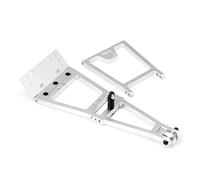 MKIUYVD Accessori aggiornamento RC per SCX10 per TRX4 per Capra per LCG 1/10 RC Crawler Serve Verricello Doppio Stent di Salvataggio Camion Carro Attrezzi Gru Braccio Demolitore Kit(White)