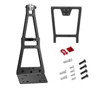 MKIUYVD Accessori aggiornamento RC per SCX10 per TRX4 per Capra per LCG 1/10 RC Crawler Serve Verricello Doppio Stent di Salvataggio Camion Carro Attrezzi Gru Braccio Demolitore Kit(Black)