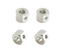 MKIUYVD Accessori aggiornamento RC per WPL D12 C14 C24 B14 B16 per MN D90 D91 rc Cars Parts 4 Pezzi 5 Mm A 12 Mm Adattatore Esagonale per Mozzo Ruota Combinatore in Metallo(Silver)