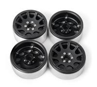 MKIUYVD Accessori Auto RC per Axial per SCX10 90046 per TRX4 D90 D110 CC01 GEN8 per Wraith Metallo 1.9 "Beadlock Cerchioni 25mm Larghezza 1/10 Refit RC Crawler Accessori Auto(Black)