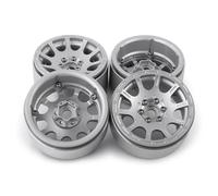 MKIUYVD Accessori Auto RC per Axial per SCX10 90046 per TRX4 D90 D110 CC01 GEN8 per Wraith Metallo 1.9 "Beadlock Cerchioni 25mm Larghezza 1/10 Refit RC Crawler Accessori Auto(Silver)