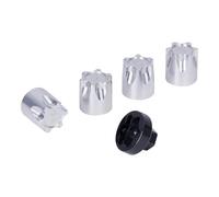 MKIUYVD Accessori Auto RC per Axial per SCX10 D90 per TRX4 TF2 CC01 per Capra Cerchione Metallo Coprimozzo Centrale Tappo Antipolvere Dado M4 4 PZ 1/10 RC Crawler Car Parti di Aggiornamento(Silver)