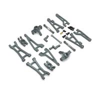MKIUYVD Accessori Auto RC per MJX 16207 16208 16209 16210 1/16 Kit Parti Aggiornamento Auto RC, Braccio Sospensione Anteriore Posteriore Metallo, Barra Collegamento dello Sterzo, Modifica(Gray,16208)