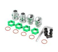 MKIUYVD Accessori Auto RC per Traxxas 1/10 per Slash 2WD 4X4 per Rustler per Stampede rc Car Upgrade Parts Sostituzione Adattatore Mozzo Esagonale Ruota Scanalata Metallo da 12 Mm-17 Mm(Green)