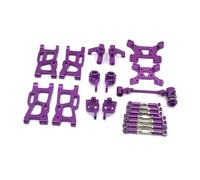 MKIUYVD Accessori Auto RC per WLtoys 144001 144002 144010 124007 124017 124019 Forcellone Metallo Blocco Sterzo Asta di Collegamento C-Hub Carrier Kit RC Auto Aggiornamenti Parti(Purple)