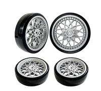 MKIUYVD Accessori Auto RC per WPL D42 D12 Pneumatici da Deriva Plastica Calvi Kit Mozzo Ruota Parti per La Modifica Camion RC Giocattolo per Bambini Accessori Auto di Ricambio(Silver)