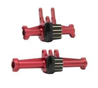MKIUYVD ASSE del Portale RC per Traxxas per TRX4M 1/18 RC Crawler Car Aggiornamenti Parti Alloggiamento ASSE Anteriore E Posteriore in Lega di Alluminio con Coperchio ASSE in Ottone(Red)