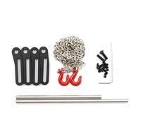 MKIUYVD Paraurti RC per TRXS per TRX4 per Axial per SCX10 Paraurti Anteriore E Posteriore Metallo con Gancio di Traino per Auto Cingolate RC 1/10(Black)
