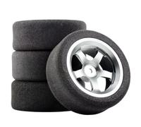 MKIUYVD Parti per Auto RC per HSP per HPI 1/10 rc Car 12mm Hex RC per Accessori per Auto da per Corsa Set 4 Pezzi per di Cerchi Schiuma per Pneumatici per(Silver)