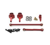 MKIUYVD Parti per Auto RC per MN per MN99S per MN78 per MN82 1/12 rc Car Parts Accessories Barra di Collegamento dello Sterzo Metallo Tirante Braccio del Servo Tazza(Red)