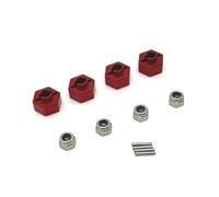 MKIUYVD Parti per Auto RC per MN168 4 Pezzi Adattatore Mozzo Esagonale Ruota Metallo 12mm 1/12 RC Accessori per Parti di Aggiornamento per Auto(Red)