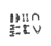MKIUYVD Parti per Auto RC per WPL D12 rc Car Upgrades Parts Metallo Superiore Inferiore per Braccio Oscillante Sterzo Tazza Giunto Sferico Accessori Set(Black)
