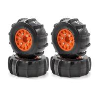 MKIUYVD Pneumatici per Auto RC per Trax per Slash per Huanqi 727 1:8 1:10 Rc Auto per Il Modello di Carta Breve Generale 116mm Pneumatici Sabbia Adattatore 12/14/17mm(Orange)