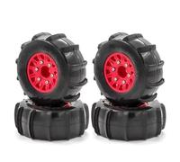 MKIUYVD Pneumatici per Auto RC per Trax per Slash per Huanqi 727 1:8 1:10 Rc Auto per Il Modello di Carta Breve Generale 116mm Pneumatici Sabbia Adattatore 12/14/17mm(Red)