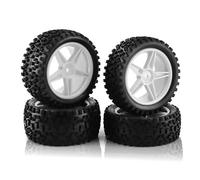 MKIUYVD Pneumatici per Auto RC per Wltoys per 144001 144010 124007 124017 124019 per 1/10 1/12 1/14 rc Cars off Road Buggy 4 Pezzi 87mm Pneumatico Ruota Pneumatico(White)