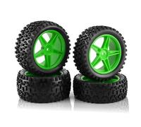 MKIUYVD Pneumatici per Auto RC per Wltoys per 144001 144010 124007 124017 124019 per 1/10 1/12 1/14 rc Cars off Road Buggy 4 Pezzi 87mm Pneumatico Ruota Pneumatico(Green)