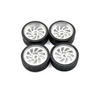 MKIUYVD Pneumatici per Auto RC per WLtoys per KYOSHO per Mosquito per Auto 1/28 RC Parti di Automobili Aggiornamento Metallo Due Larghi E Stretti Diametro Esterno 26,5 Mm(White)