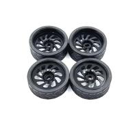 MKIUYVD Pneumatici per Auto RC per WLtoys per KYOSHO per Mosquito per Auto 1/28 RC Parti di Automobili Aggiornamento Metallo Due Larghi E Stretti Diametro Esterno 26,5 Mm(Black)