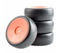 MKIUYVD Pneumatici rc per HSP per HPI 1/10 RC Touring Car Slick per Pneumatici da per Corsa E Set di Ruote Aggiorna Sostituisci Gli Accessori(Orange)