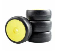 MKIUYVD Pneumatici rc per HSP per HPI 1/10 RC Touring Car Slick per Pneumatici da per Corsa E Set di Ruote Aggiorna Sostituisci Gli Accessori(Yellow)