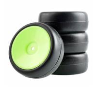 MKIUYVD Pneumatici rc per HSP per HPI 1/10 RC Touring Car Slick per Pneumatici da per Corsa E Set di Ruote Aggiorna Sostituisci Gli Accessori(Green)