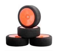 MKIUYVD Pneumatici rc per HSP per HPI 12mm Hex RC per Accessori Auto da per Corsa 4 Pezzi Set di Cerchi Schiuma su per Strada 1/10(Orange)