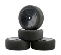 MKIUYVD Pneumatici rc per HSP per HPI 12mm Hex RC per Accessori Auto da per Corsa 4 Pezzi Set di Cerchi Schiuma su per Strada 1/10(Black)