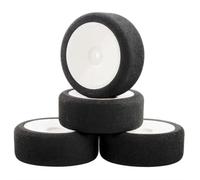 MKIUYVD Pneumatici rc per HSP per HPI 12mm Hex RC per Accessori Auto da per Corsa 4 Pezzi Set di Cerchi Schiuma su per Strada 1/10(White)