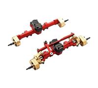 MKIUYVD RC Assale Anteriore per Axial SCX24 per Gladiator per Jlu per Mustang C10 per Bolt CNC Metal Assale Anteriore E Posteriore 1/24 RC Track Car Upgrade Parts(Red)