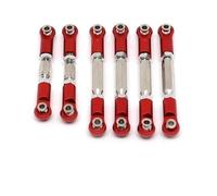 MKIUYVD Rc Biella per Auto per Arrma per Senton per Granite 4X4 1/10 RC Crawler Parti di Metallo Regolabile Tiranti Tenditori Punta Link Collegamento Set(Red)